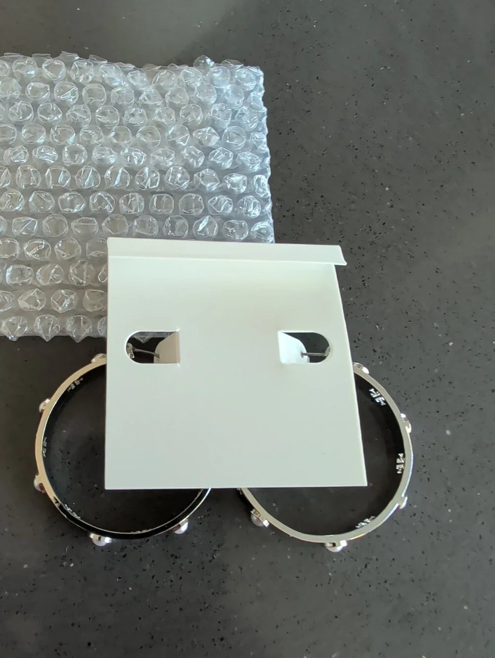 NWT Tory Burch Pierced T Pearl Hoop Earrings Silver W48